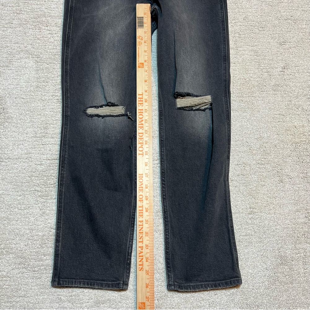 Hollister Ultra High Rise Mom Jean Light Black Distressed Women Sz. 1 25/27 NWD - Picture 7 of 8